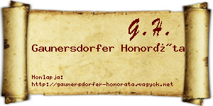 Gaunersdorfer Honoráta névjegykártya